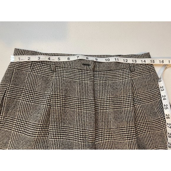 Bridgewater Women Dress Pants Plaid High Rise Pleated Straight Leg Gray Size 12P - Picture 4 of 10